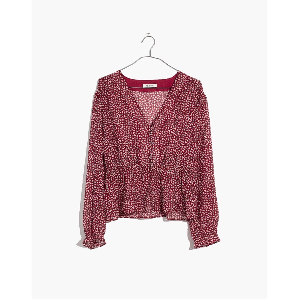 Women's Red Patterned Top - Picture 4 of 10